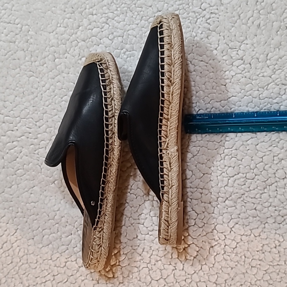 Sam Edelman Black Leather Espadrille Mules Size 8 - Picture 5 of 7
